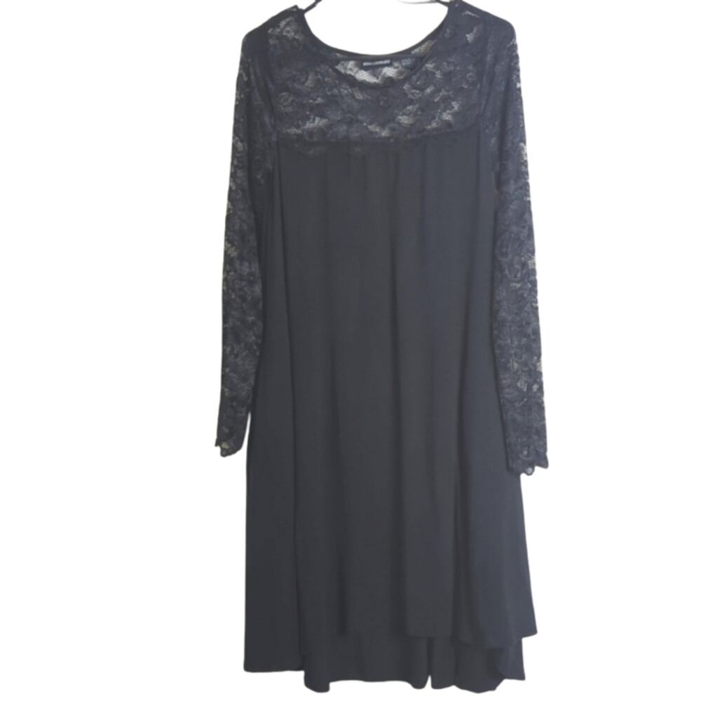 Whimsigoth Black Laced Hi-Lo Dress with Pockets Women's Size Small